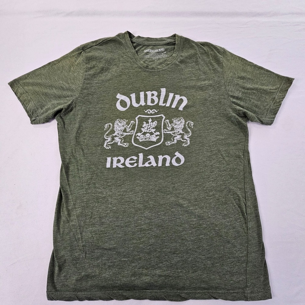 Dublin Ireland American Rag Green Short Sleeve Cotton T-Shirt Men's M - Picture 1 of 7